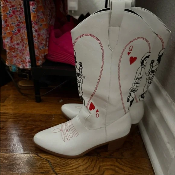 White Cowboy Boots - Picture 2 of 6